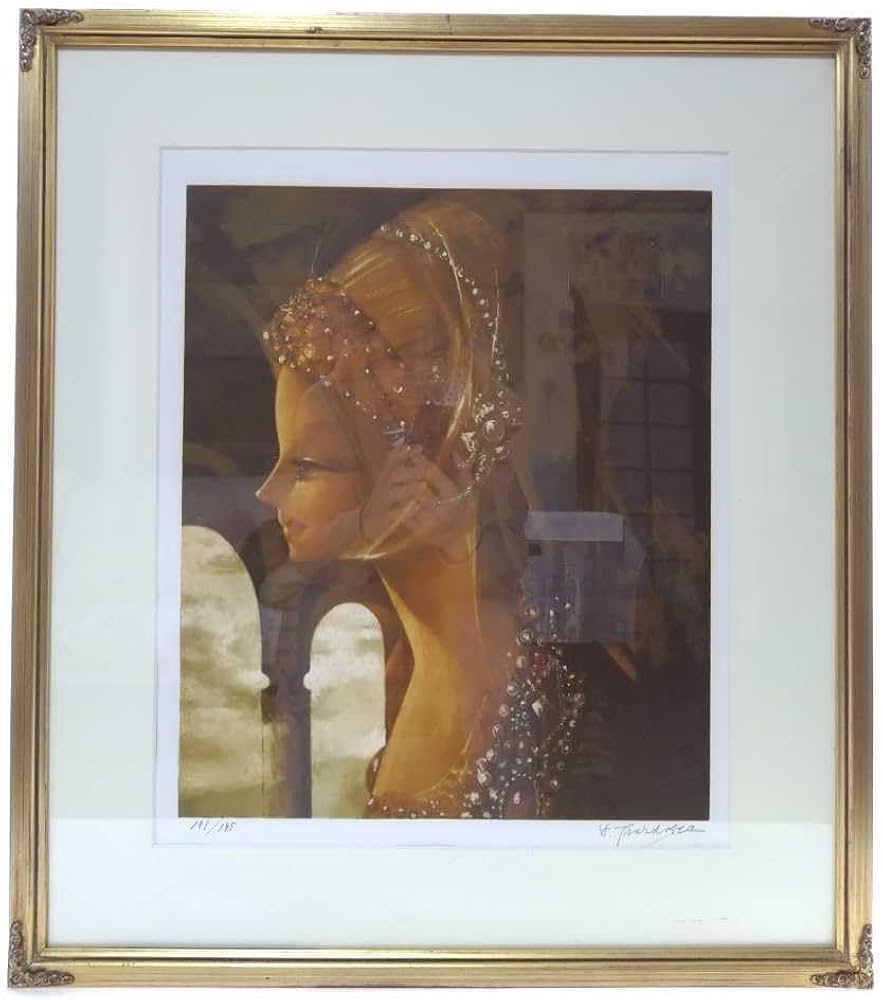 鶴岡義雄　マドモアゼル　リトグラフ　絵画 鶴岡義雄作品を卸価格で販売しています！